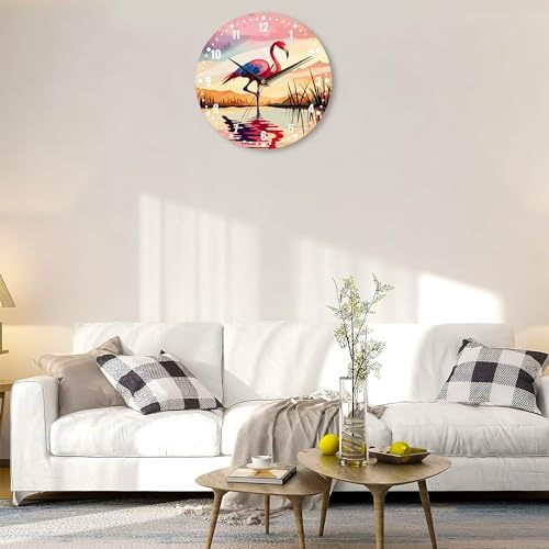 SPUNKER Wall Clocks, Tropical Bird Small Battery Operated Wall Clocks Decorative - Image 6