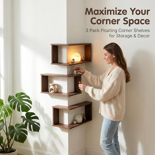 LIYAOLI Floating Shelves for Inside & Outside Corners Wall Shelves, Modern - Image 6