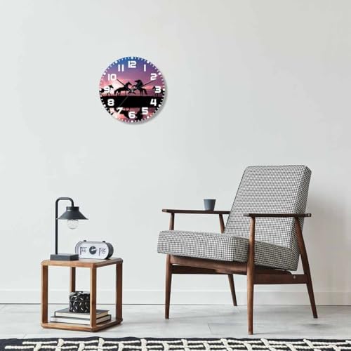 Horses Sunset Wall Clock Battery Operated Horses - Image 7
