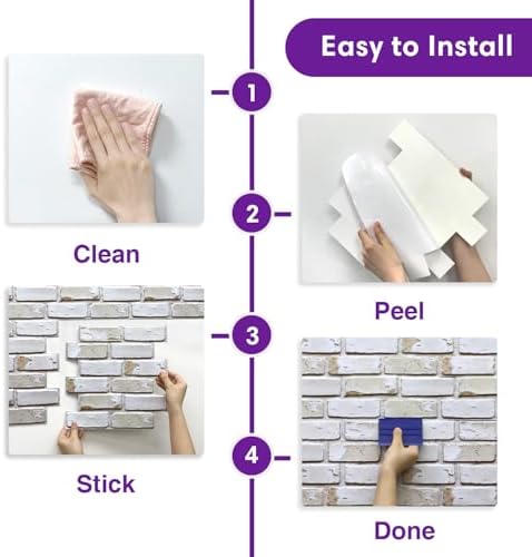 3D Faux Brick Wall Panels Peel and Stick, Designed - Image 6