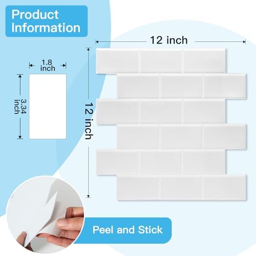 Art3d 10-Pack Subway Peel and Stick Backsplash, 12 x 12 Inch - Image 6