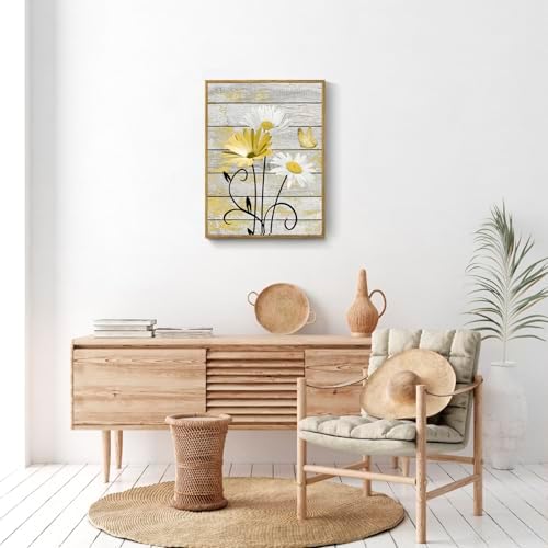 HVEST Yellow Floral Framed Wall Art - Image 7