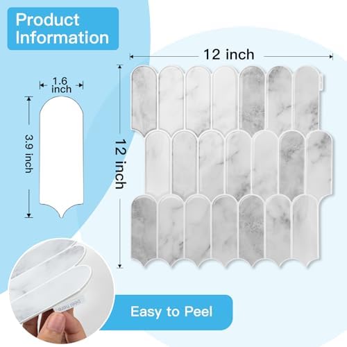 Art3d Arrowhead Design Tile Peel and Stick Backsplash - Image 6