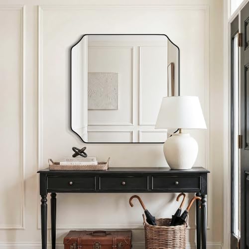 Delma Bathroom Vanity Mirror, Scalloped Round Corner Wall Mirror, - Image 7