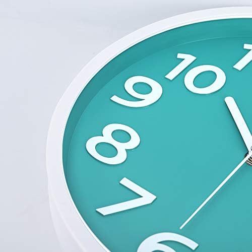 Lafocuse 12 Inch Modern Analog Teal Wall Clock - Image 6