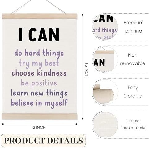 Koesus Inspirational Classroom Purple Rainbow Wall Art Poster Hanger Frame - Image 6