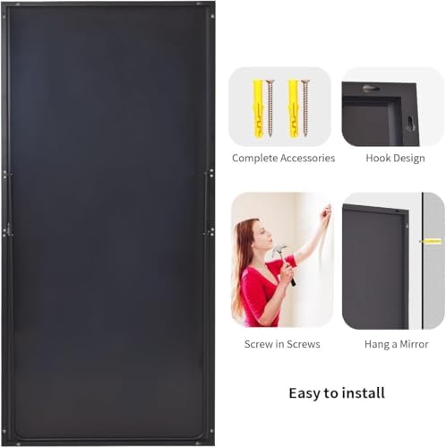 Koonmi 78"x35" Floor Mirror Full Length, Large Black Mirror - Image 6