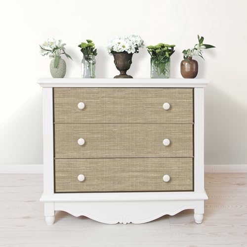 NuWallpaper Neutral Faux Grasscloth Peel and Stick Wallpaper, Textured - Image 6