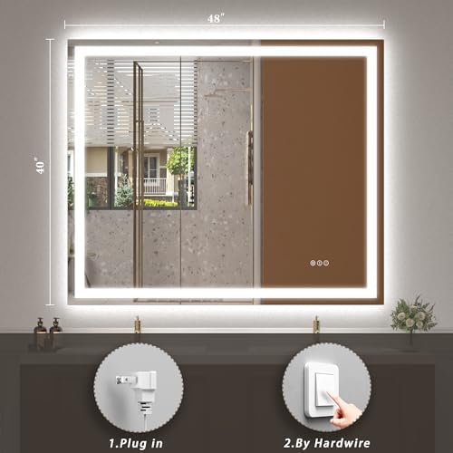 48x40 LED Lighted Bathroom Mirror - Image 6