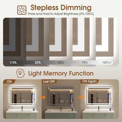 STARLEAD 24"x32" LED Bathroom Mirror - Image 7