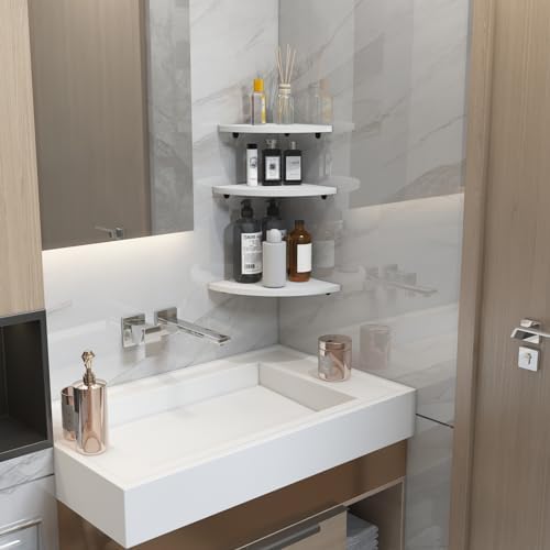 HORLIMER 6 Pack Floating Corner Shelf Wall Mount - Image 6