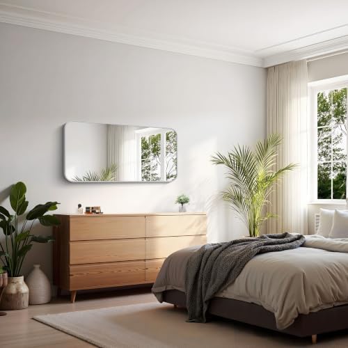KOCUUY Silver Bathroom Mirror, 20x40 Inch Bathroom Mirror - Image 6