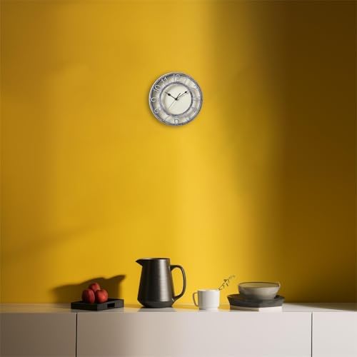 SAC SMARTEN ARTS 8" Silent Quartz Wall Clock Non-Ticking Digital Silver Clocks - Image 6