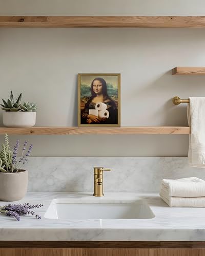 HYRA Vintage Mona Lisa Bathroom Wall Art, Funny Abstract Mona Lisa Paper Roll - Image 7