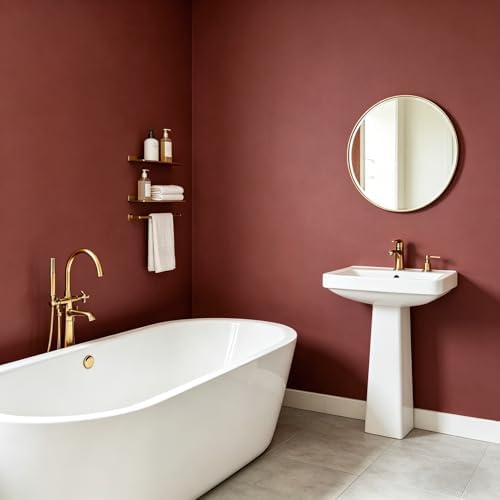 15.7x317 Burgundy Red Peel and Stick Wallpaper Solid Color Burgundy Contact - Image 7