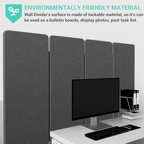 4 Panel Soundproof Room Divider, Portable Acoustic Office Divider - Image 7