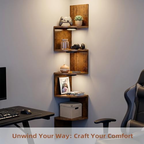 HAAYOT Corner Shelf Wall Mounted: 5-Tier Floating Shelves - Image 6
