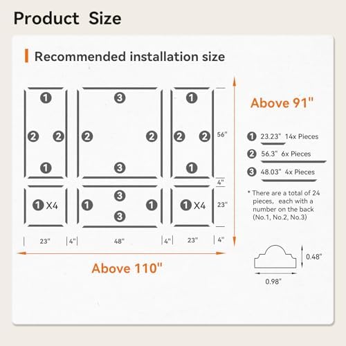 Upick Peel and Stick Wainscoting Pre-Cut Wall Molding Kit - Image 6