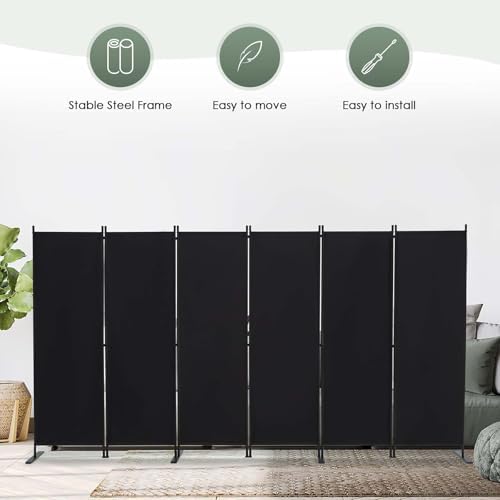 RANTILA 6 Panel Room Divider, 6 FT Folding Privacy Screen - Image 7