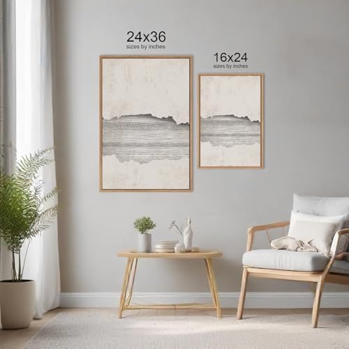 CHDITB Modern Abstract Canvas Wall Art, Neutral Framed Art Prints, Geometric - Image 6