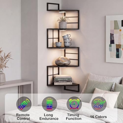 Corner Floating Shelves with Lights - Image 7