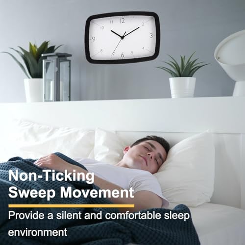 PATIKIL 11 Inch Rectangle Wall Clock, Silent Non-Ticking Modern Wall Clocks - Image 6