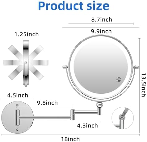 9"Wall Mounted Makeup Mirror - Image 7