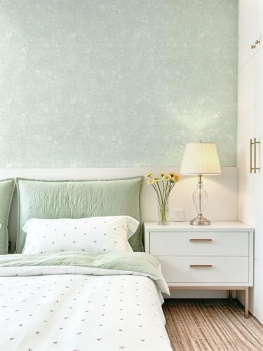 Guvana Sage Green and White Peel and Stick Wallpaper Floral Wallpaper Slef - Image 7