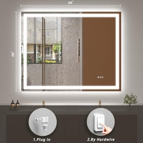 48x38 LED Lighted Bathroom Mirror - Image 6