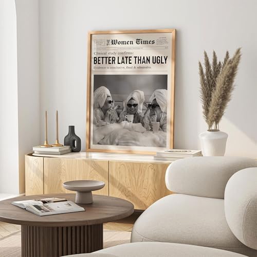 Vintage Black And White Newspaper Wall Art 8x10in Wood Grain Frame Trendy - Image 7
