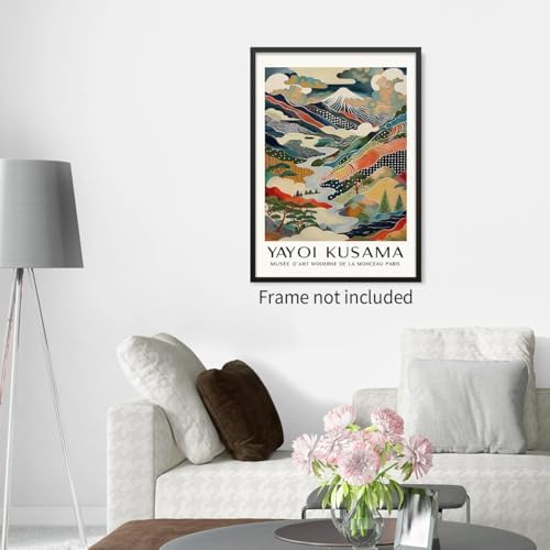 Vintage Japanese Canvas Wall Art Yayoi. Kusama Posters Mount Fuji Landscape - Image 7