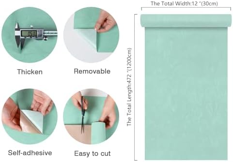 CHIHUT 12”x472” Mint Green Contact Paper Self Adhesive Velvet Fabric - Image 7