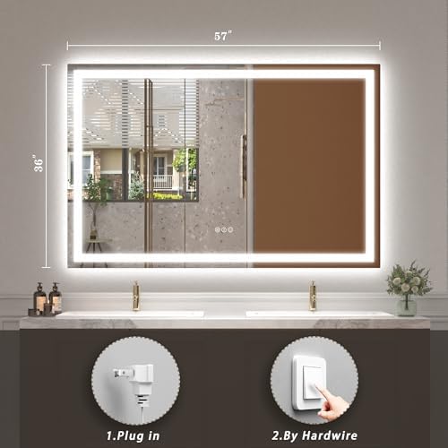 57x36 LED Lighted Bathroom Mirror - Image 6