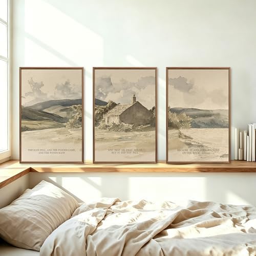FWIEXA Christian Bible Verse Framed Canvas Wall Art Set, 3 Piece Easter Jesus - Image 7