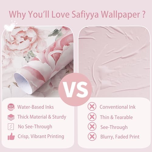Safiyya Pink Floral Wallpaper Peel and Stick Removable Self Adhesive Wall Paper - Image 6