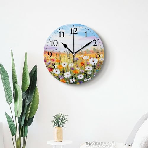 Round Analog Wall Clocks Non-Ticking Silent Clock Battery Operated Clcoks - Image 7