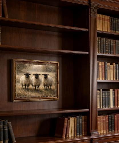 Vintage Gold Framed Wall Art Blackface Sheep Wall Art Rustic Country Sheep - Image 7