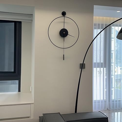 SHISEDECO Classical Large Modern Minimalist Pendulum Wall Clock 20" Black - Image 6