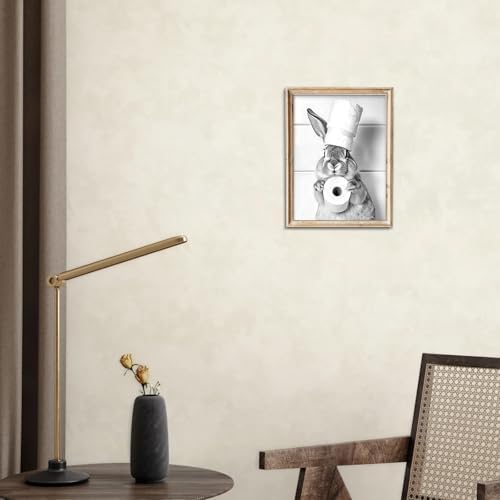 uniro Funny Bathroom Wall Art Prints, Cute Rabbit Animal Canvas Print Painting - Image 7