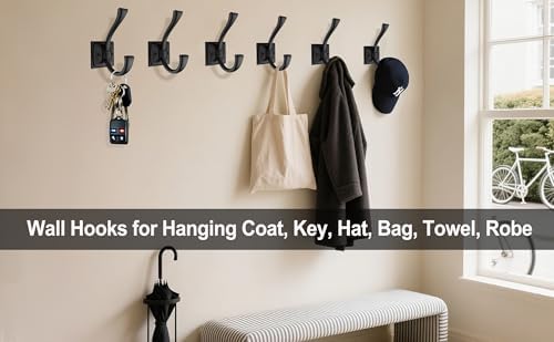 TOFIIGREM 2 Pack Antique Black Coat Robe Hooks - Image 6