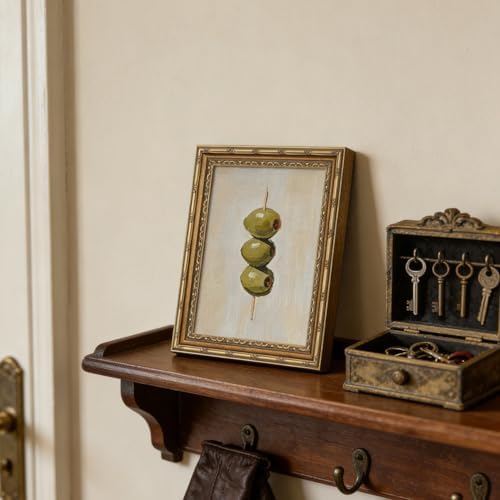 Gold Framed Wall Art Vintage Dirty Martini Olives Wall Art Retro Green Olives - Image 7