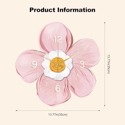 Ergocar Wall Clock, Art Deco Crystal Porcelain Flower Modern Wall Clock - Image 7