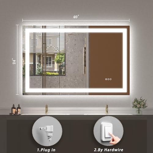 40x24 LED Lighted Bathroom Mirror - Image 6