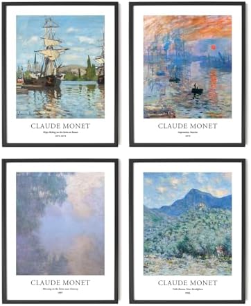 EVOLE HOME Claude Monet wall art Set of 4, Unframed 11x14 Giclée Prints - Image 7