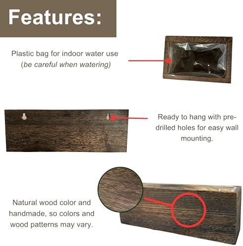 LaLaGreen Wood Planter Box for Plants Wall Planters for Indoor - Image 6
