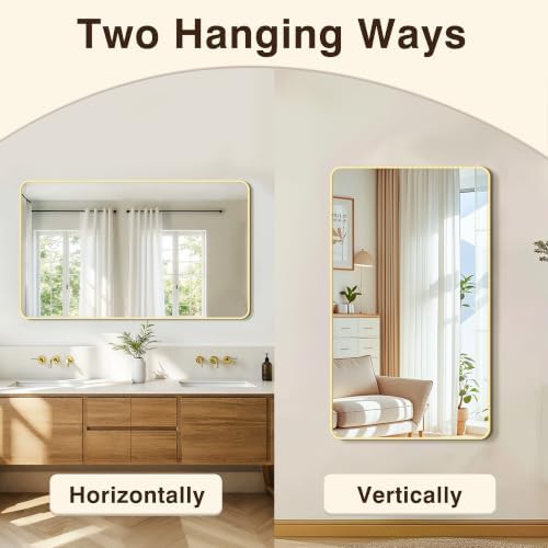 Vanity Bathroom Mirror, 50”x30” Gold Bathroom Mirror - Image 6