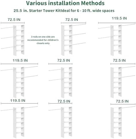 Closet System, 25.5" Wide Closet Organizer System - Image 6