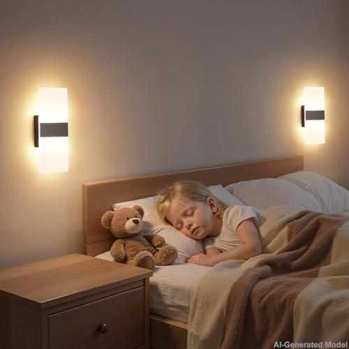 Joosenhouse Modern Black LED Wall Sconce Set of 2, Hardwired Wall Light - Image 7