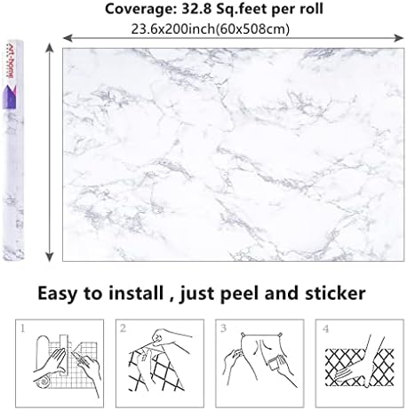 Arthome 23.6″ × 200″ Peel and Stick Marble Contact Paper, Self-Adhesive - Image 7