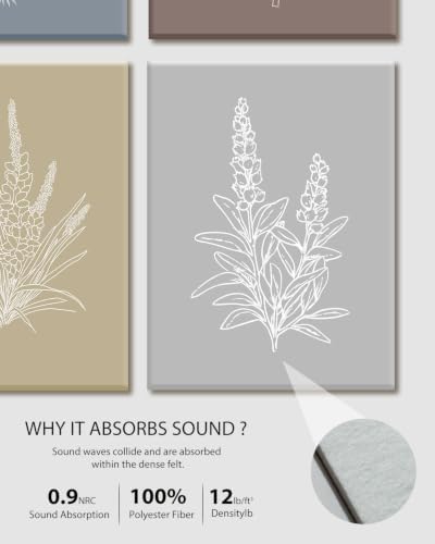 VIYYIEA Art Acoustic Wall Panel, Boho Botanical Sound Absorbing Panels - Image 7